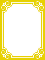 Yellow border frame board. Vector background or book page. Simple rectangular billboard, plaque, signboard or label