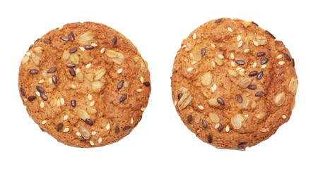 Sesame and sunflower seeds on ruddy cookies