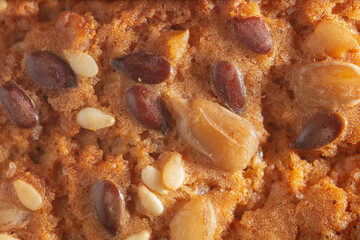 Sesame and sunflower seeds on toasted bread.