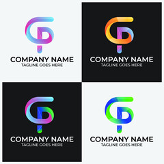 gp initial modern letter logo template