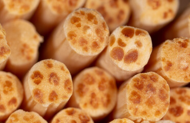 Close up of wooden toothpicks as background.