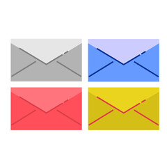 Color full envelope icon set illustration vector. Editable design EPS 10. Basic element graphic resources