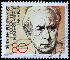Theodor Heuss on german postage stamp