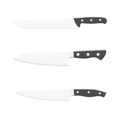 Knife Set Flat Illustration. Clean Icon Design Element on Isolated White Background