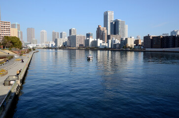 Obraz premium 隅田川と街並み