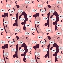 Obraz premium Kids seamless worms pattern for fabrics and textiles and packaging and linens and gifts and cards and hobbies