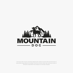 Fototapeta na wymiar Mountain dog logo, valley creative design inspiration, vector design template