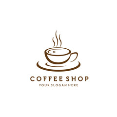 line art logo coffee vector illustration