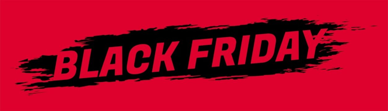 Black friday brush banner vector template. landscape extend to the side. Black Friday Sale Promotion Poster or banner with paper. Promotion and shopping template for Black Friday