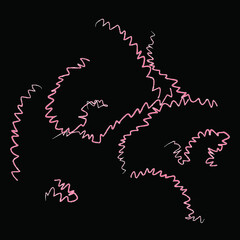 Group of Spirochaetates bacterias on black background, vector illustration