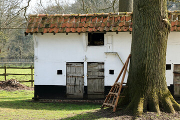 cute white barn in Bokrijk, Belgium