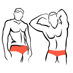 Fitness bodybuilder silhouette template