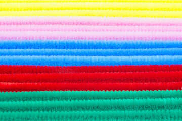 Velvet wire on white background, Colorful background, Handicraft.