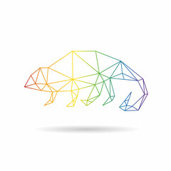 Chameleon triangle shape abstract isolated on a white background, vector illustration