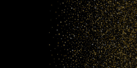 Gold Glitter Stars. Luxury Shiny Confetti.