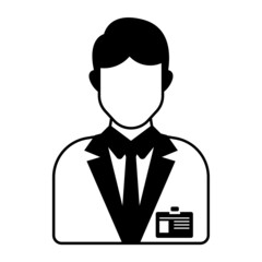 Claims departments employ Concept,  Sales Person Stock illustration, Insurance Agent or Policy Broker Vector Icon Design, Financial loss Protection Symbol, Risk management Sign