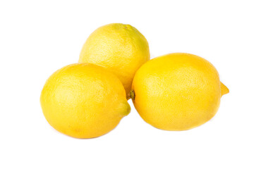 lemon isolated on white background. Tropical fruits. view from above