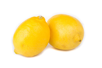 lemon isolated on white background. Tropical fruits. view from above