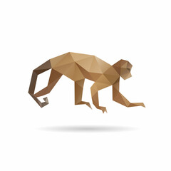 Obraz premium Monkey triangle shape abstract isolated on a white background, vector illustration