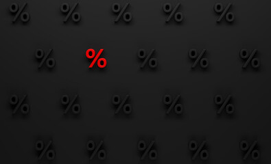 sale percent symbol in front of background - 3D Illustration