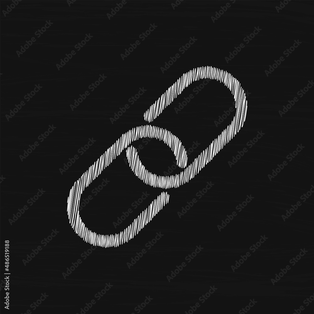 Poster link white sketch vector icon. link icon vector for web, computer and mobile app