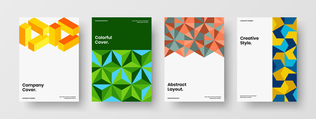 Fototapeta premium Isolated mosaic pattern company identity concept collection. Original corporate cover design vector layout composition.