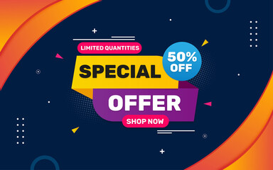 Special offer banner design with editable text effect