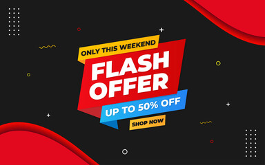Flash offer banner template with editable text effect
