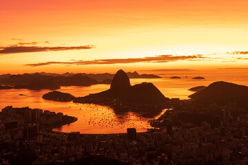 Mirante Dona Marta Sunrise with Sugar Loaf View Rio de Janeiro
