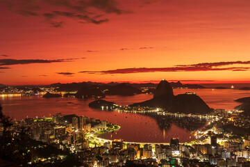 Mirante Dona Marta Sunrise with Sugar Loaf View Rio de Janeiro