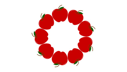 昭和レトロポップ　リンゴ　イラスト