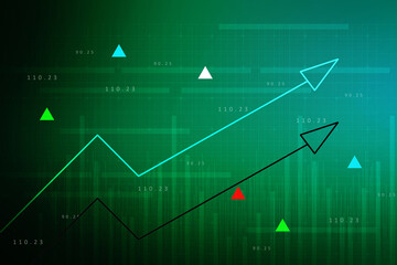 2d rendering Stock market online business concept. business Graph