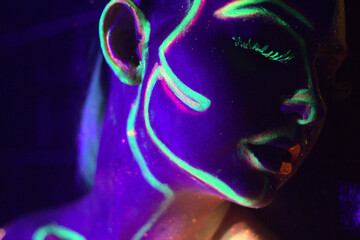 passionate woman with uv paint 