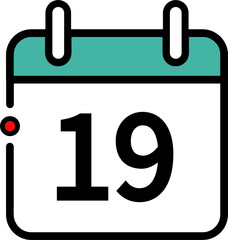 digital drawing of a calendar from the number 1 (one) to the number 31 (thirty one), which can be used in all months of the year and as icons of agendas for meetings.