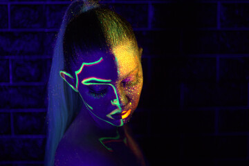 the girl with uv paint 