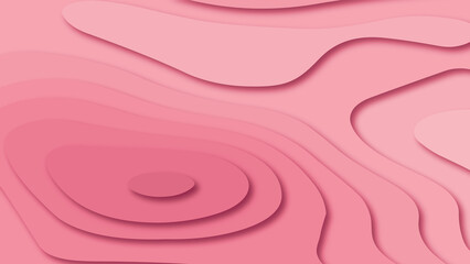 Pink paper cut banner with 3D slime abstract background and pink waves layers.  Paper art vector illustration