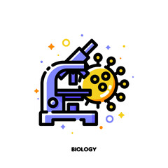 Icon of virus molecule under the microscope for laboratory research or infection testing and analysis concepts. Flat filled outline style. Pixel perfect 64x64. Editable stroke