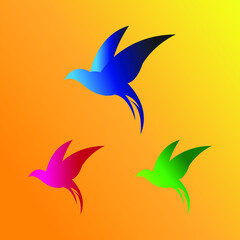 three birds logo with different colors for your product