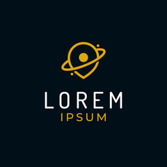 Creative Planet Pin Satellite Logo Design Concept