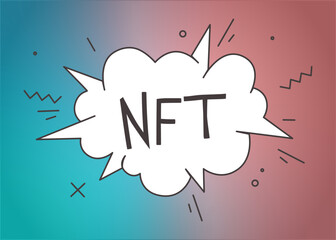 NFT Creative Title. Non Fungible Tokens Vector Illustration Template.
