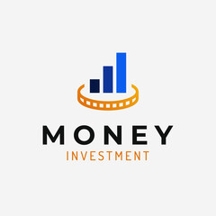 Creative Coin Chart Business Investment Logo Concept