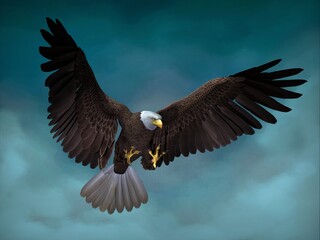 Bald eagle close-up. 3d illustration (7)
