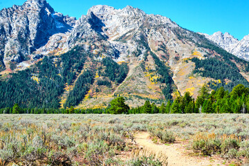 Grand Tetons on a clear Autumn day