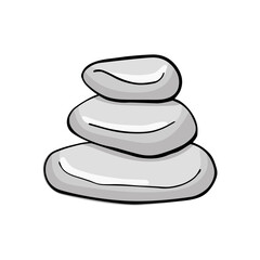 Spa stones in hand drawing style. Good for spa, yoga center,wellness, beauty salon and medicine designs. Zen basalt stones. Isolated on white background