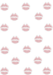 Lips and kiss on white background