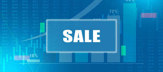 2d illustration Sales in text
