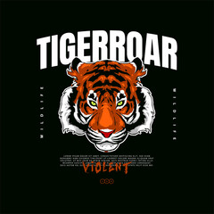 tiger face artwork with street wear style