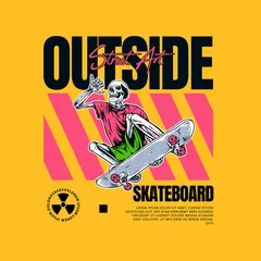 Tuinposter Skateboard artwork with street wear style © Grind