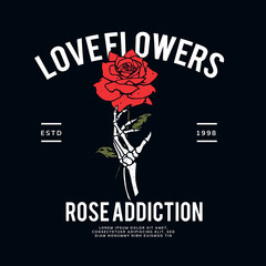red rose artwork with street wear style