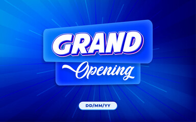 Grand opening ceremony offer sale banner with text effect design
